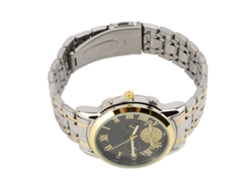 Reloj De Negocios Analógico De Cuarzo Para Hombre, Acero Inoxidable, Dorado/negro, Con Indicador De Fecha Luminoso, Resistente Al Agua.