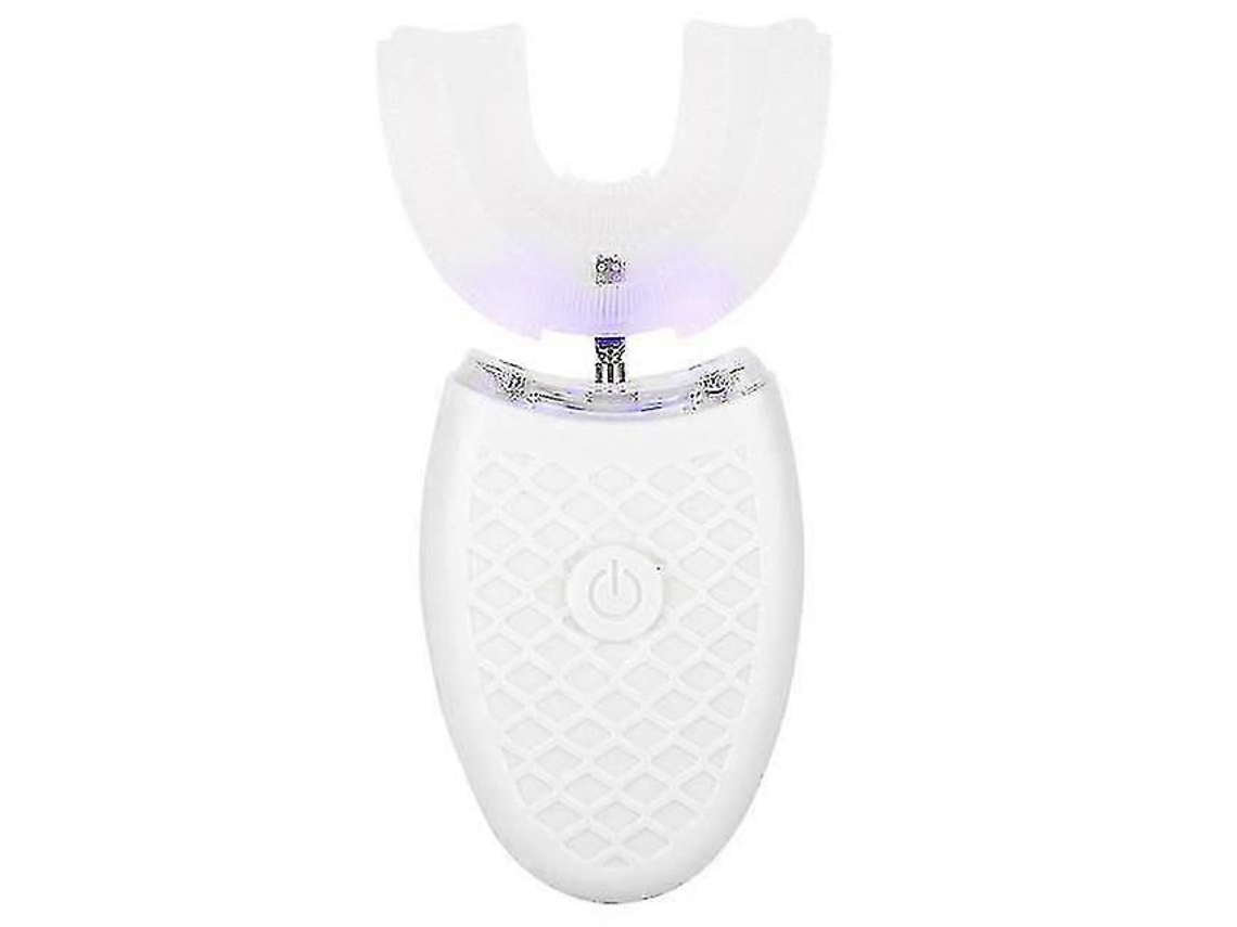 Escova De Dentes Elétrica Sônica Em Formato De U Para Adultos, Com Limpeza Automática E Ferramenta De Higiene Bucal, Branca.