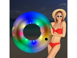 Unidad Individual: Flotador Inflable Con Luz Led Para Adultos, Diámetro Interior 46 Cm. Ideal Para Piscina Y Playa En Verano.