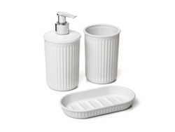 TATAY Juego De Baño Baobab De 3 Piezas En Plástico Pp05. Blanco Pérgamo