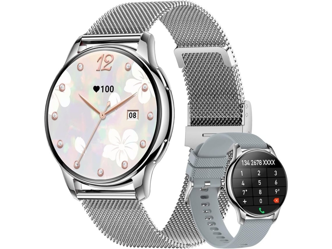 Reloj inteligente AMOLED de 1,35 pulgadas para mujer, con Bluetooth, llamadas, resistente al agua, rastreador de actividad física, más de 100 modos deportivos, compatible con Yizhood.