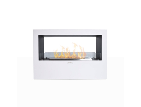 Chimenea de bioetanol de pie para uso interior y exterior Giotto S White 100x30x70