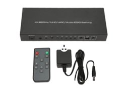 Caja Conmutadora Extractora De Sonido Hdmi Hdr De 5 Puertos Y 18 Gbps Con Control Remoto, Arc Y Enchufe Británico De 100-240 V.