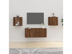 Estantería/Muebles de TV de Pared 2 Pzs 40X34,5X40 Cm Roble Marrón