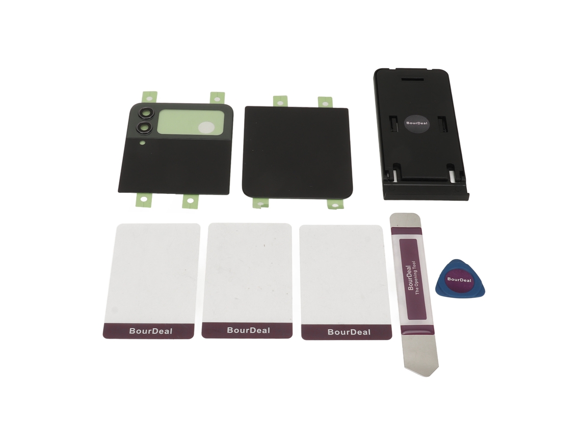 Substituição Tampa Vidro Traseira Capa Carcaça Com Lente Câmera Ferramentas Para Galaxy Z Flip 4 F721 Preto