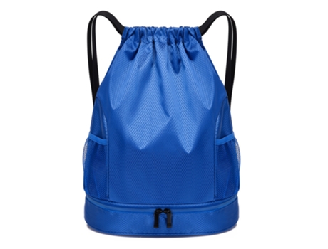 Mochila con cordón Bolsa de gimnasio Sackpack String Sack Pack Bolsas (Azul real)