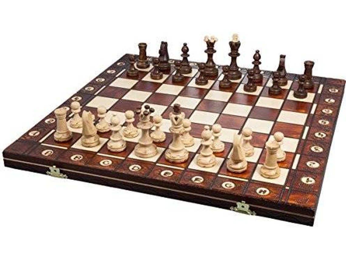 Juego de Estrategia SENATOR CHESS SET - 16" FOLDING BOARD - BROWN Chess Senator Folding (Multi Color - Edad Minima: 14 años)