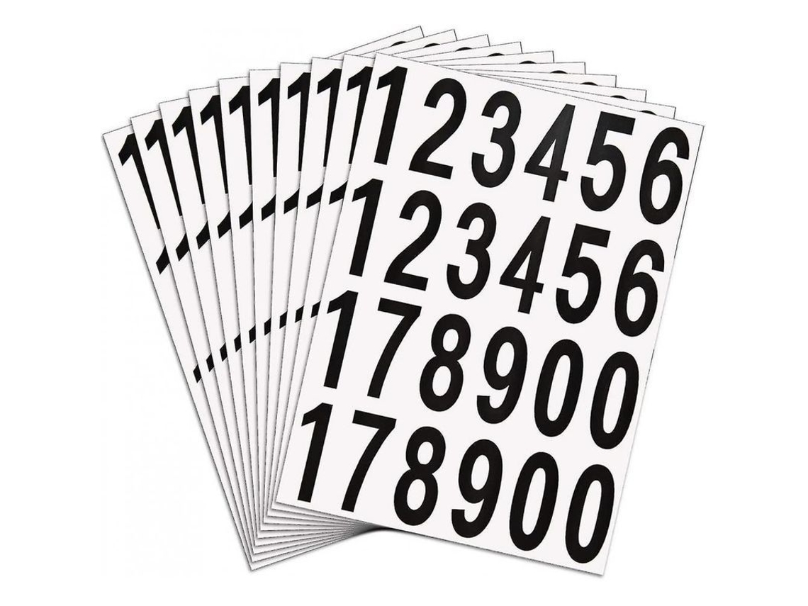 2026-10 Hojas Pegatinas Números Autoadehesivos Vinilo Impermeables Para Buzón Y Casa (2 Pulgadas, Negro Sobre Blanco)