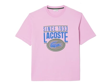 Camiseta de Hombre LACOSTE Corta Loose Fit Rosa (M)