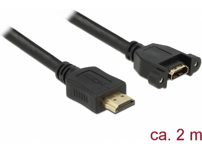 Cable HDMI DELOCK (HDMI - HDMI - 2 m - Negro)