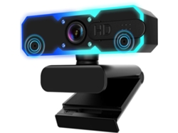 Cámara web de transmisión 1080P 60 FPS con micrófono y luz RGB de relleno enfoque automático funciona con computadora portátil/computadora de escritorio/Windows/Mac OS/PC para IKIKSO