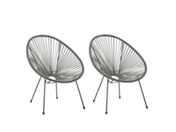 Conjunto de 2 sillas BELIANI Acapulco ii de Ratán sintético Gris 70x90x87