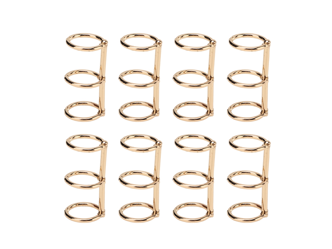 Anillos De Binder Reutilizables Metal Electroplado Oro Para Libros Cuadernos Hoja Suelta Diy
