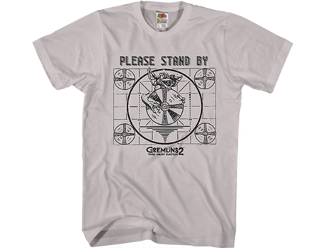Camiseta Unisexo DEEPSTONE Please Stand By Gremlins 2 The New Batch Plata (M)