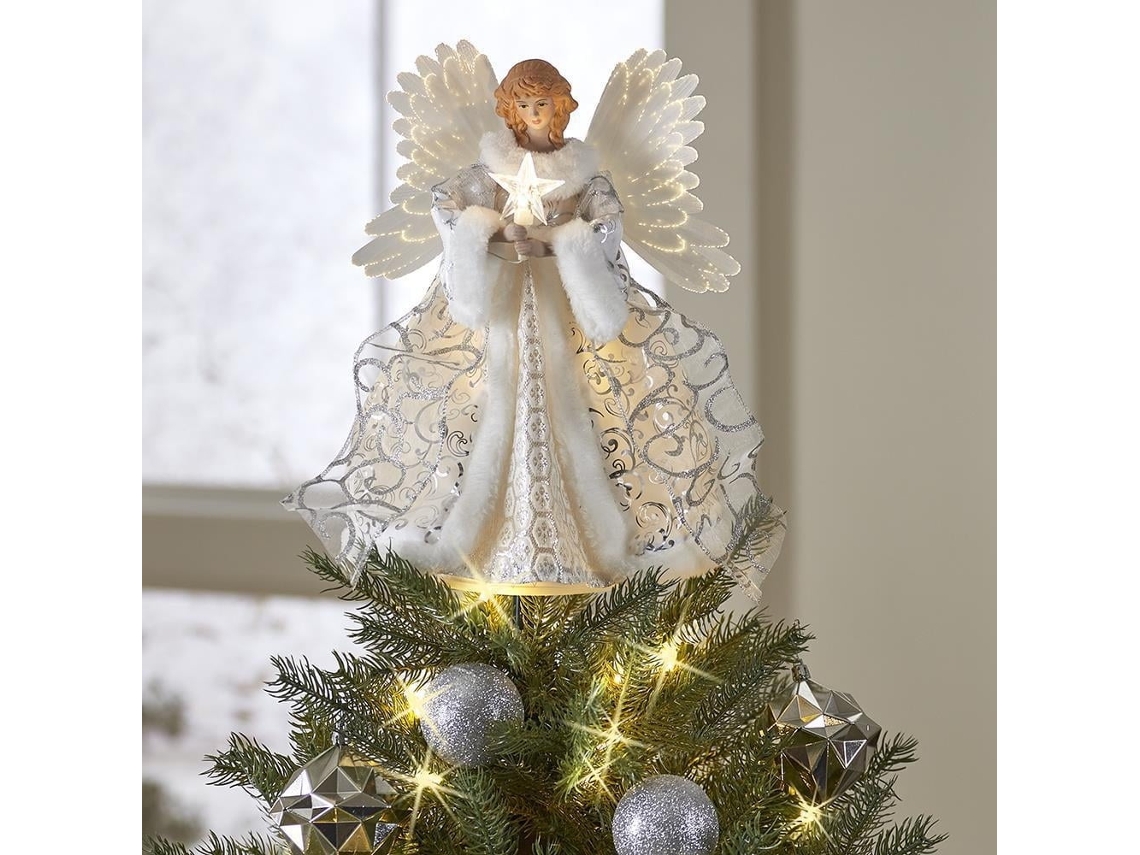Adorno De Ángel Led Para La Punta Del Árbol (plateado)