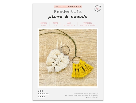 Joyas Macramé - 2 Colgantes Amarillo y Crudo
