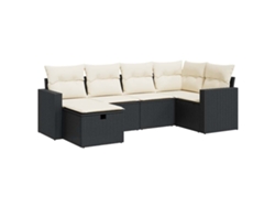 Maison Exclusive - Set De Sofás De Jardín 6 Piezas Y Cojines Ratán Sintético Negro
