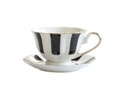 Juego de té Rebe-set de cerámica europea, taza de porcelana fina con borde dorado para la mesa.