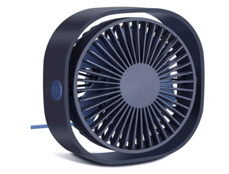 Mini ventilador de viento fuerte 3 velocidades y ventilador circulador de aire USB silencioso giratorio 360 con almohadilla antideslizante azul BIS...