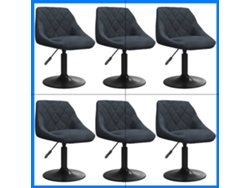 Maison Exclusive - Sillas De Comedor Giratorias 6 Unidades Terciopelo Gris Oscuro