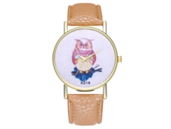 Reloj De Pulsera De Aleación Con Dial Redondo Analógico De Cuarzo Para Parejas Beige