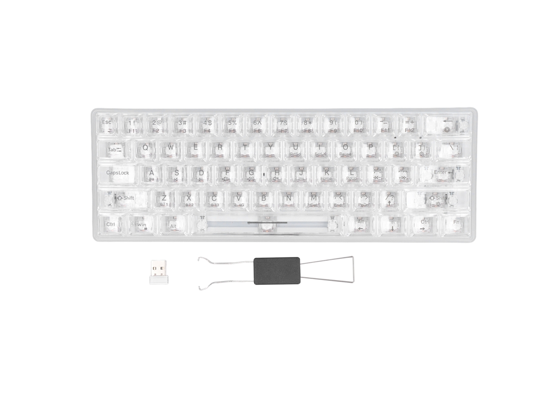 Teclado Mecánico Rgb Transparente Con Interruptores Intercambiables En Caliente Y 3 Modos: Bluetooth, 2.4g Y Con Cable Para Windows E Ios.
