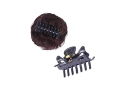 Aplique de cabelo com presilha estilo coque bagunçado para mulheres e meninas, modelo 2026.