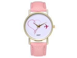 Reloj De Pulsera Analógico De Cuarzo Con Dial Redondo Para Mujer (rosa)