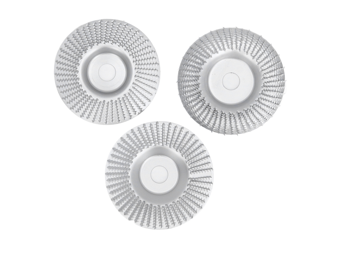 Set De 3 Discos De Tallado En Madera Para Amoladora Angular, Acero Carbono, 100mm Diámetro, 16mm Id, Plata