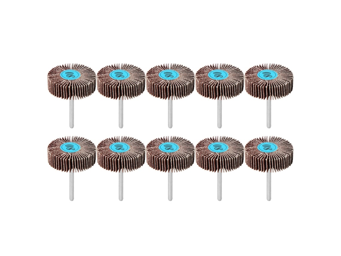 10 Peças De Roda De Lixa Flap Para Esmeril Elétrico Ferramenta Rotatória Polimento E Lixamento