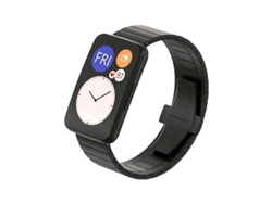 Pulsera metálica con cierre de bambú para Huawei Watch Fit (negra)