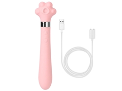 Vibrador de masaje de silicona de doble cabeza de 16 frecuencias para mujeres (rosa) YIZHOOD