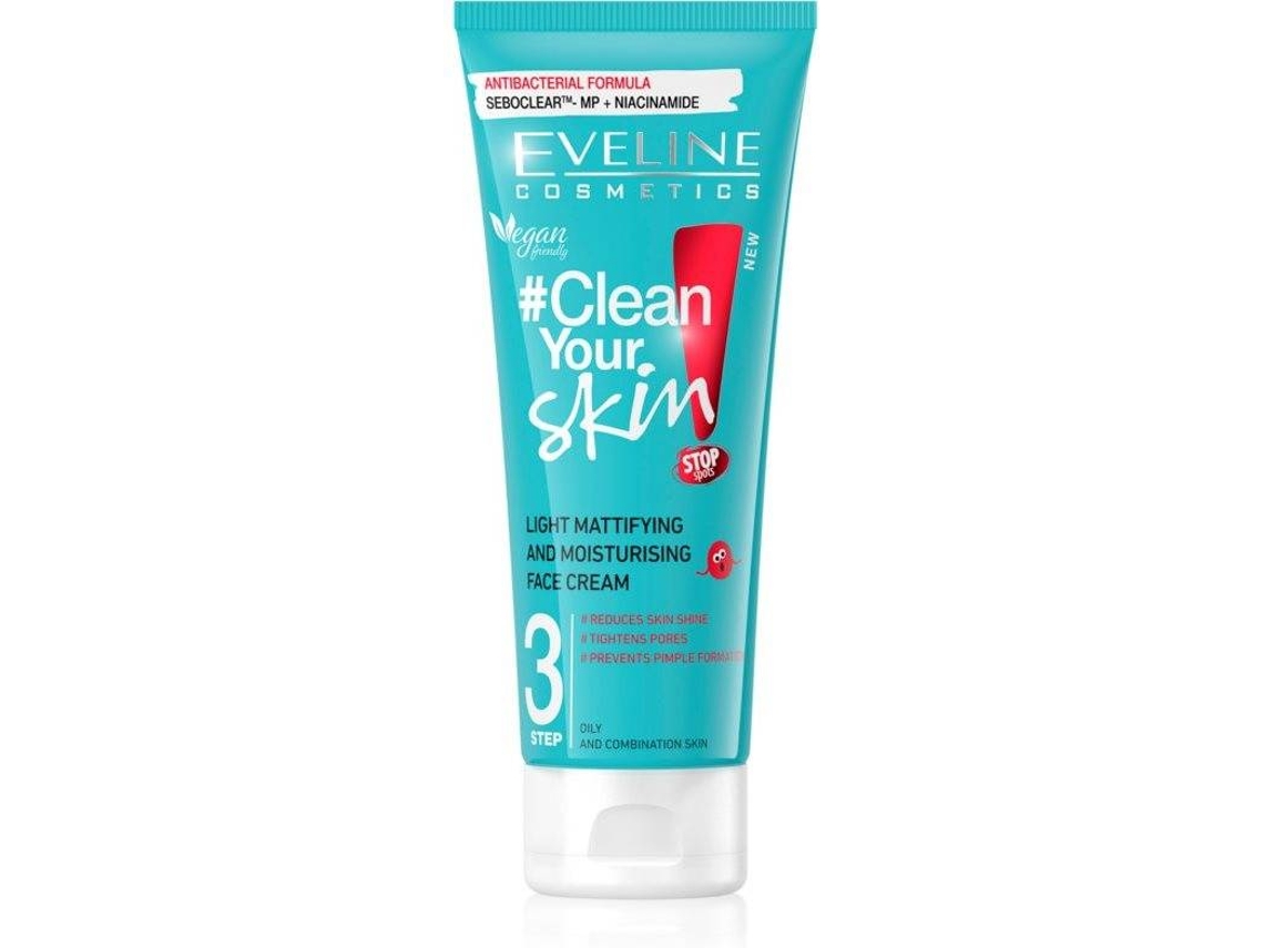 Crema Facial EVELINE COSMETICS #Clean Your Skin Mattifying Moisturizer (75ml)