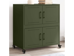 Aparador De Acero Verde Oliva 68x39x72 Cm