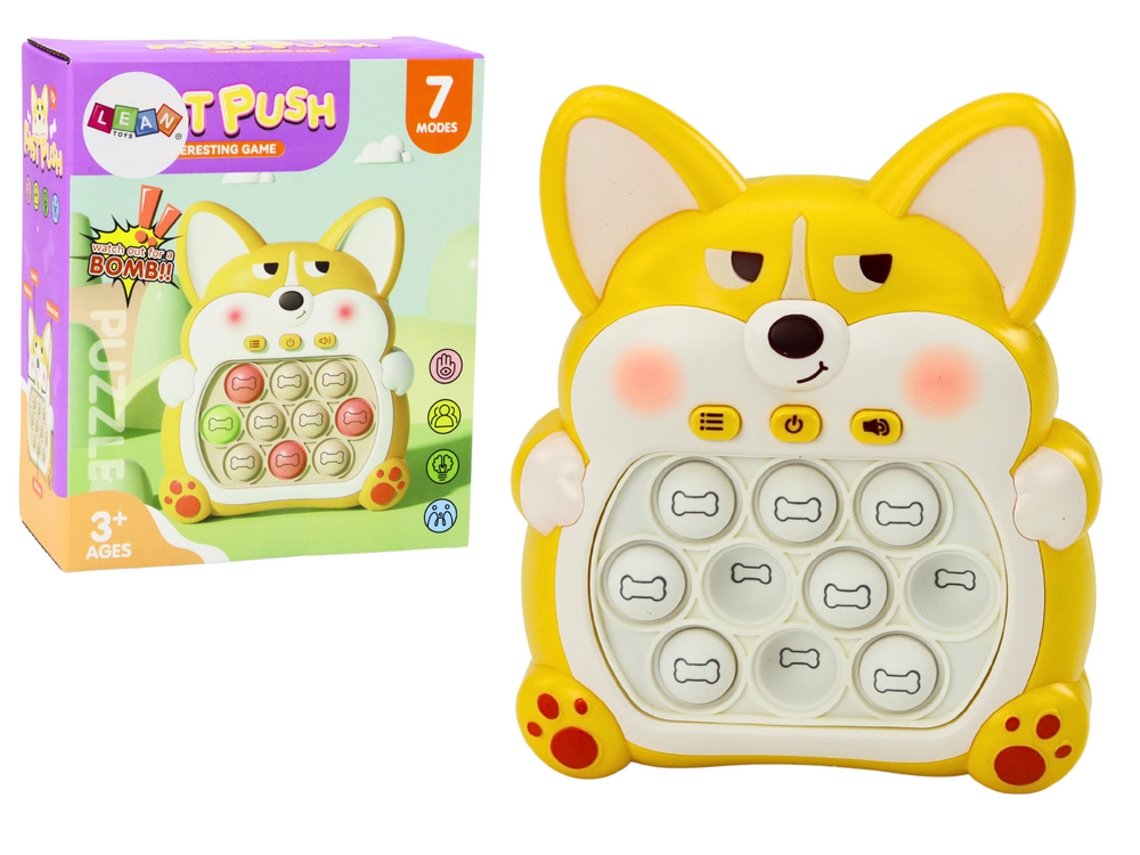 Consola de juegos arcade Pop It Fox con 7 modos de juego, color amarillo, B.active