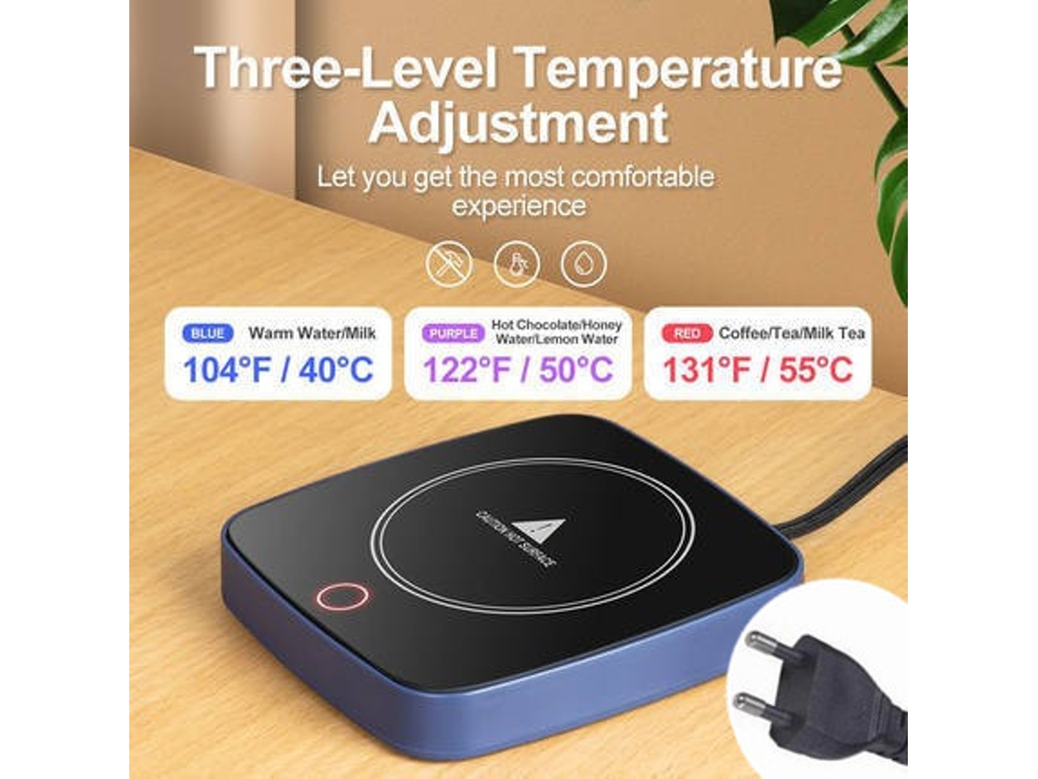 Calentador de tazas Digitallab con temperatura ajustable, temperatura constante de 55 grados (azul)