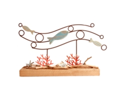 Signes Grimalt  - Adorno mar con peces Marrón de Madera | Figura Marinera Aplique Pared Adornos Náuticos 21x8x40cm