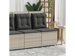 Sofá de jardín reclinable gris claro con cojines de mimbre Lovely Home