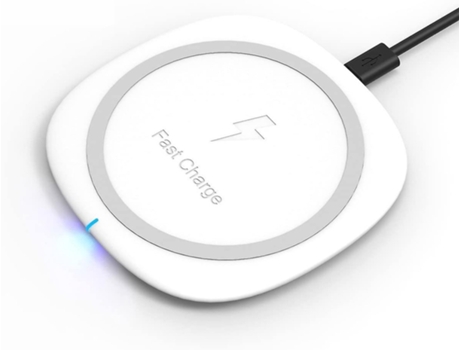 Cargador Sem Rápido Portátil Qi Power Charging Pad para Apple, Samsung BISBISOUS Blanco