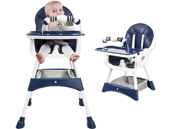 Trona para bebé, convertible, fácil de limpiar, azul