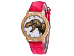 Reloj De Pulsera De Cuarzo Informal Con Correa Vaquera Roja De Diseño Sencillo Y Moderno.