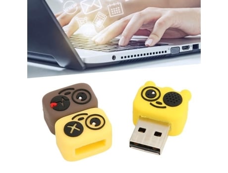 Disco HURRISE Mini U Flash Drive Pvc Cartoon Bee Style Usb 2.0 Estándar Hot Swap Interno Computadora USB Flash Drive 64Gb Amarillo