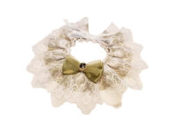 Babero para mascotas estilo vintage con lazo de encaje, collar ajustable para gatos, bufanda para el cuello, collar para perros con lazo, P