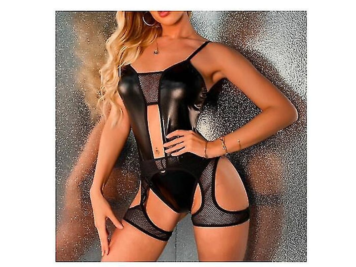 2026-body Suit Sexy De Cuero Pu Para Mujer Con Ligas Latex Wetlook Catsuit Traje De Dormir Erotico 2022