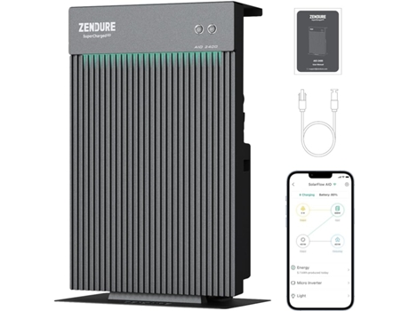 ZENDURE AIO2400 Estación de Energía de Balcón,Central Eléctrica para Balcón con Almacenamiento, 2400Wh LiFePO4, Entrada Solar 1200W