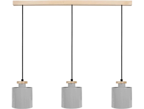 Lámpara de Techo TOSEL Uzibuze 3 Bombillas 70 cm (Gris - E27 - Máx. 40W - Metal)