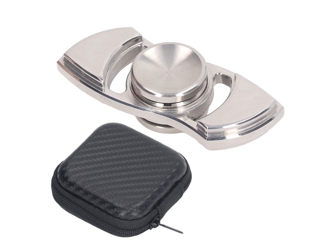 Juguete Giratorio De Metal Para Dedos Con 2 Cuchillas Curvas Para Aliviar El Estrés Y Bolsa De Almacenamiento.