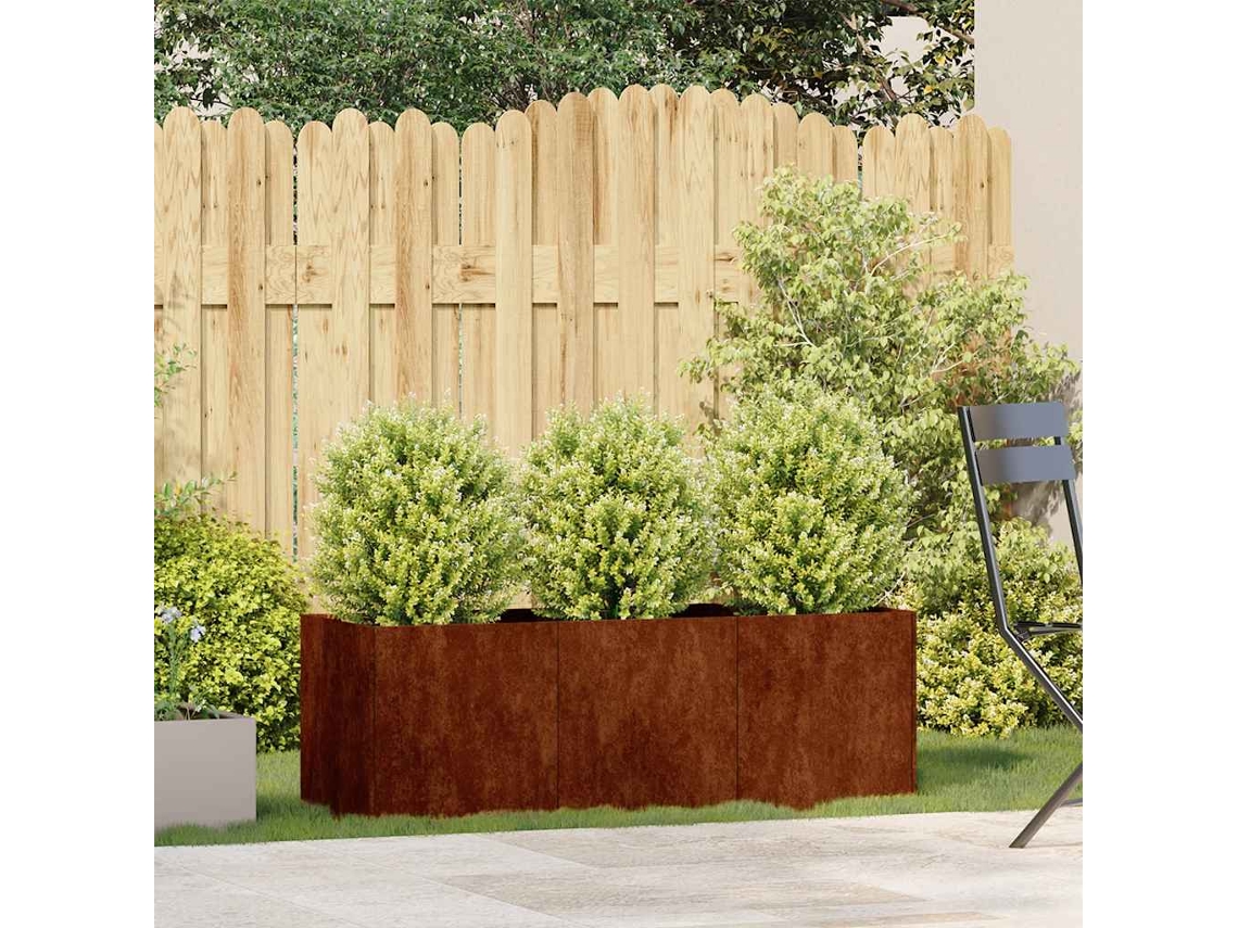 Jardinera | Maceta Oxidada 120x40x40 Cm Acero Corten