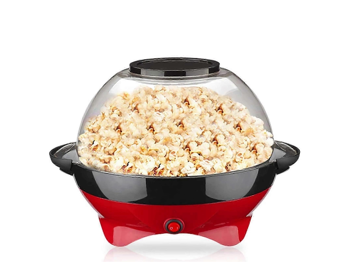 Máquina eléctrica para hacer palomitas de maíz con agitador de aceite caliente, 800 W, con vasos medidores y tapa grande, 6 cuartos, roja, 342913 cm, RH-906