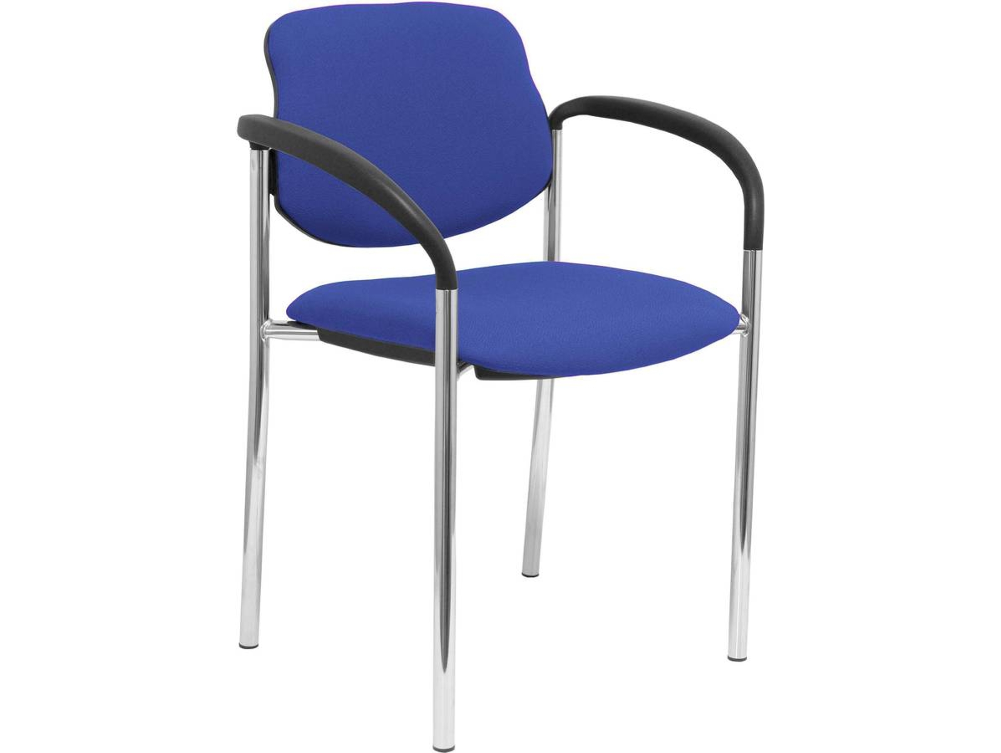 Silla de Confidente PIQUERAS Y CRESPO Villalgordo Azul y Chasis Cromo (Brazos)